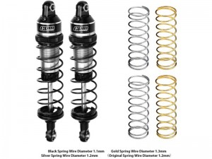 GPM TXMM087F/R 7075 ALLOY F / R ADJUSTABLE SPRING SHOCK 87mm 3760 10765 FOR 1/10 RC TRAXXAS MINI MAXX MONSTER 107154-1 - SILVER - TXMM087F/R-S-BK