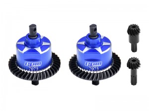 GPM TXMM1137S STEEL 7075 ALLOY F & R COMPLETE DIFFERENTIAL 10780 FOR 1/10 RC TRAXXAS MINI MAXX / MINI SLASH / MINI XRT - BLUE - TXMM1137S-B