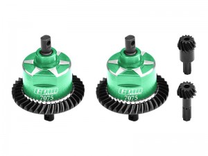 GPM TXMM1137S STEEL 7075 ALLOY F & R COMPLETE DIFFERENTIAL 10780 FOR 1/10 RC TRAXXAS MINI MAXX / MINI SLASH / MINI XRT - GREEN - TXMM1137S-G