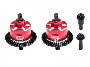 GPM TXMM1137S STEEL 7075 ALLOY F & R COMPLETE DIFFERENTIAL 10780 FOR 1/10 RC TRAXXAS MINI MAXX / MINI SLASH / MINI XRT - RED - TXMM1137S-R