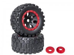 RUBBER TIRE AND RIM SET BELTED 211 X 97mm 24mm HEX 7771 7870 FOR 1/5 TRAXXAS X-MAXX XRT 8S ARRMA KRATON OUTCAST 8S LOSI DBXL-E - RS-TY2119724/RE
