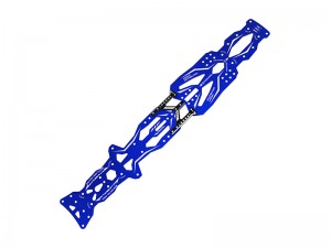 3RACING SAK-D6801 ALUMINUM ADJUSTABLE MAIN CHASSIS FOR 1/10 SAKURA D6 S AUPER SPORT RC DRIFT CAR - BLUE - SAK-D6801/BU