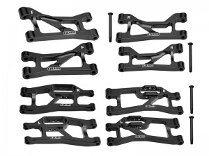 ALUMINUM FULL SUSPENSION ARM SET 10740 10731 FOR 1/10 TRAXXAS MINI MAXX MONSTER 107154-1 - BLACK - TXMM056555657-BK