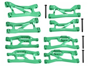 ALUMINUM FULL SUSPENSION ARM SET 10740 10731 FOR 1/10 TRAXXAS MINI MAXX MONSTER 107154-1 - GREEN - TXMM056555657-G