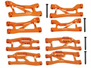 ALUMINUM FULL SUSPENSION ARM SET 10740 10731 FOR 1/10 TRAXXAS MINI MAXX MONSTER 107154-1 - ORANGE - TXMM056555657-OR