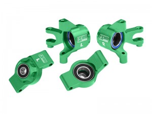 GPM TXMM2122 7075 ALLOY FRONT STEERING BLOCKS & REAR HUB STUB AXLE CARRIERS 10736 10752 FOR 1/10 TRAXXAS MINI MAXX MONSTER 107154-1 - GREEN - TXMM2122-G