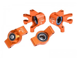 GPM TXMM2122 7075 ALLOY FRONT STEERING BLOCKS & REAR HUB STUB AXLE CARRIERS 10736 10752 FOR 1/10 TRAXXAS MINI MAXX MONSTER 107154-1 - ORANGE - TXMM2122-OR