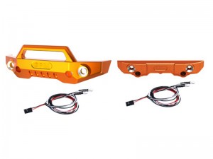 GPM 7075 ALLOY FRONT & REAR BUMPER LED LIGHTS 10735 FOR 1/10 TRAXXAS MINI MAXX MONSTER 107154-1 - ORANGE - TXMM330FR-OR