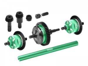 GPM TXMM3747 STEEL 7075 ALLOY FRONT & CENTRE & REAR COMPLETE DIFFERENTIAL 10780 FOR TRAXXAS MINI MAXX 107154-1 - GREEN - TXMM4712-G