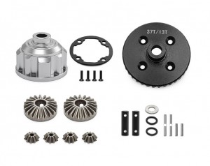 COMPLETED FRONT / REAR 13T / 37T DIFFERENTIAL KIT 8981 8982 8978 FOR TRAXXAS 1/8 MAXX SLASH 1/10 MAXX WIDE MAXX 2.0 MONSTER - SILVER - RS-TRX8981/SI