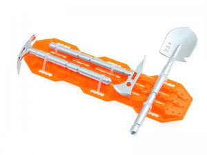 CRAWLER ACCESSORIES SHOVEL HAND TOOLS W. ESCAPE BOARD FOR 1/10 RC TRAXXAS TRX-4 AXIAL SCX-10 CRAWLER - ORANGE / SILVER - RS-CA04/ORSI
