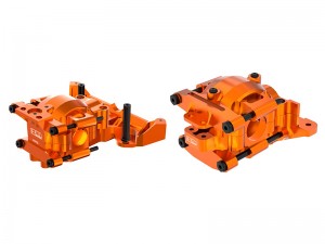 GPM 7075 ALLOY FRONT & REAR UPPER AND LOWER BULKHEAD 10729 10728 FOR TRAXXAS MINI MAXX MONSTER 107154-1 - ORANGE - TXMM01213-OR