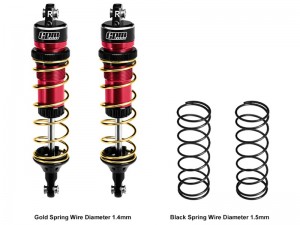 GPM TJ104R 6061-T6 ALLOY REAR ADJUSTABLE SPRING SHOCK 104mm 7462 FOR TRAXXAS 1/8 JATO 4X4 VXL 90386-4 - RED - TJ104R-R-GD