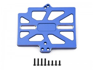 ALUMINUM ESC PLATE -  MAX10 2S 3S FOR 1/16 TRAXXAS MINI MAXX MONSTER RC TRUCK - BLUE - RS-TRX3383/BU