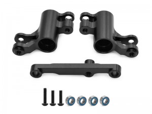 ALUMINUM BELLCRANKS STEERING ASSEMBLY 10743 FOR 1/16 TRAXXAS MINI MAXX / MINI XRT MONSTER RC TRUCK - BLACK - RS-TRX10743/BK