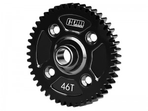GPM SLE046TS CARBON STEEL SPUR GEAR 46T M1.0 9651 FOR TRAXXAS 1/8 4WD SLEDGE MONSTER TRUCK 95076-4 - SLE046TS-BK