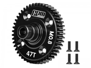 20CR CARBON STEEL 47T CENTER DIFFERENTIAL SPUR GEAR 0.8 MOD 32P  10761 FOR TRAXXAS MINI MAXX 107154-1 / MINI XRT 108076-1 - TXMM8047TS-BK