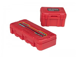 REALISTIC PLASTIC STORAGE BOX SET FOR 1/10 AXIAL SCX-10 TRAXXAS TRX-4 CRAWLER TRUCK - RED - RS-CA07/RE