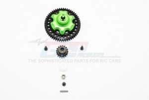 ALUMINIUM GEAR ADAPTER STEEL SPUR GEAR 54T MOTOR GEAR 16T TRAXXAS XMAXX - Green - TXM355416T-G
