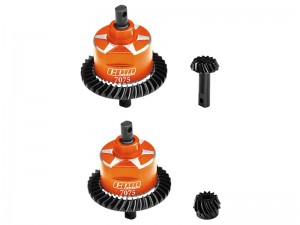 GPM SLA1337R STEEL 7075 ALLOY FRONT & REAR COMPLETE DIFFERENTIAL FOR TRAXXAS 1/10 SLASH 4X4 / RUSTLER 4X4 VXL / XO-01 / SLASH 4X4 LOW-CG / HOSS 4X ... - SLA1337FR-OR