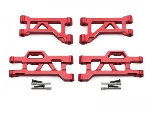 ALUMINUM FRONT UPPER & LOWER SUSPENSION ARM 10731 FOR 1/16 TRAXXAS MINI MAXX MONSTER 107154-1 - RED - RS-TRX10731/RE
