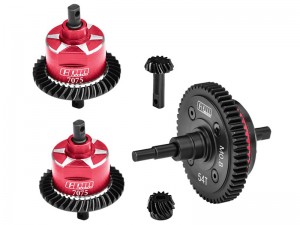 ALUMINUM FULL DIFF KIT SET 6780 5379R 6879R FOR TAXXAS 1/8 JATO 1/10 SLASH RUSTLER STAMPEDE HOSS RC TRUCK - RED - SLA1337FR1200-R