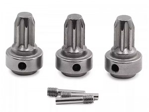 METAL FRONT & REAR CENTER DRIVE HUB 6888 6888X - 3PCS FOR TRAXXAS BIGFOOT FORD FISTA ST JATO RUSTLER SLASH 4X4 XO-1 - FRONT - RS-TRX6888X/3