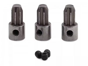 METAL FRONT & REAR CENTER DRIVE HUB 6888 6888X - 3PCS FOR TRAXXAS BIGFOOT FORD FISTA ST JATO RUSTLER SLASH 4X4 XO-1 - REAR - RS-TRX6888/3