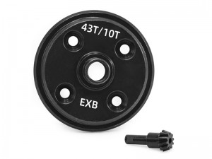 STEEL SPIRAL MAIN DIFF GEAR 43T / 10T ARA310980 FOR ARRMA 1/7 MOJAVE BIG ROCK 1/8 KRATON V6 EXB NOTORIOUS V6 - RS-ARA310980A/BK