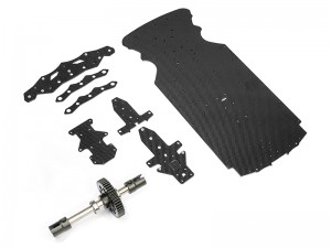 CARBON FIBER LIGHT WEIGHT MAIN CHASSIS PLATE W. CENTER SPOOL SET ARA320514 ARA311070 FOR 1/7 ARRMA LIMITLESS 6S BLX ARA7116V2 - RS-ARA320514A/39T