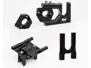 ALUMINUM CENTER DIFF MOUNT WITH HOBBYWING 56 SERIES MOTOR MOUNT - ARA320661 ARA320666 FOR  ARA7116V2 ARRMA 1/7 LIMITLESS 6S 4X4 F1 V2 CAR - BLACK - RS-ARA32066466/BK