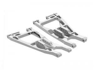 GPM TPS055 7075 ALLOY FRONT LOWER SUSPENSION ARMS 10931 FOR TRAXXAS 1/6 FUNCO PRO SAND CAR 8S 109076-4 - SILVER - TPS055-S
