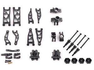 ALUMINUM UPGRADE COMBO PARTS SUSPENSION ARM CVD SET FOR ARRMA 1/16 MOJAVE GROM RC TRUCK - BLACK - RS-MOJAVEGROM/BK