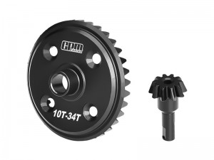 GPM MKV61034TS 20CrMnTi STEEL SPIRAL-CUT MAIN DIFF GEAR & INPUT GEAR SET 34T/10T 1.3 MOD ARA310979 ARA310980 FOR ARRMA 1/8 KRATON 6S EXB V2 / V6 / ... - MKV61034TS