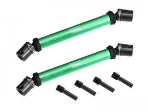 GPM LMT2037S 4140 CARBON STEEL 6061 FRONT & REAR UNIVERSAL CENTER SLIDER DRIVE SHAFT LOS242056  FOR LOSI 1/8 LMT 2.0 GRAVE DIGGER MONSTER LOS242056 - GREEN - LMT2037S-G
