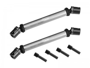 GPM LMT2037S 4140 CARBON STEEL 6061 FRONT & REAR UNIVERSAL CENTER SLIDER DRIVE SHAFT LOS242056  FOR LOSI 1/8 LMT 2.0 GRAVE DIGGER MONSTER LOS242056 - GUN SILVER - LMT2037S-GS