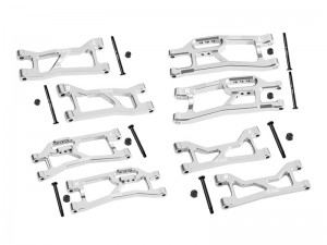 GPM XRTM4567 7075 ALLOY FRONT & REAR UPPER & LOWER SUSPENSION ARMS FOR TRAXXAS MINI XRT VXL 3S 108076-1 - SILVER - XRTM4567-S