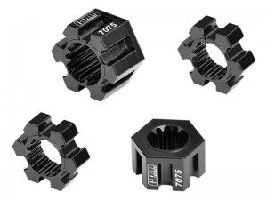 GPM TPS010 7075-T6 ALLOY 24MM WHEEL HEX HUBS 10954 7756 FOR TRAXXAS 1/6 FUNCO PRO SAND CAR 8S - TPS010-BK