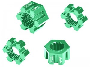GPM TPS010 7075-T6 ALLOY 24MM WHEEL HEX HUBS 10954 7756 FOR TRAXXAS 1/6 FUNCO PRO SAND CAR 8S - GREEN - TPS010-G