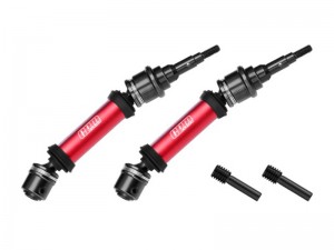 GPM TFR094RS 4140 CARBON STEEL 6061-T6 ALLOY REAR CVD DRIVE SHAFT 7451 FOR TRAXXAS 1/10 FORD FIESTA ST RALLY VXL 74276-4 - RED - TFR094RS-R