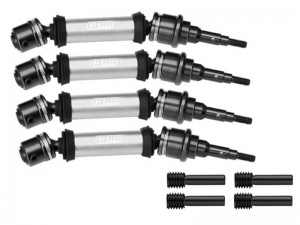 GPM TFR098FRS 4140 CARBON STEEL 6061-T6 ALLOY FRONT & REAR CVD DRIVE SHAFT 7450 FOR TRAXXAS 1/10 FORD FIESTA ST RALLY VXL 74276-4 - TFR098FRS-S