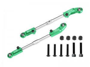 GPM MKV6162S ALUMINUM 7075 STAINLESS STEEL ADJUSTABLE FRONT STEERING TIE ROD FOR ARRMA 1/8 KRATON 6S EXB V2/V6 / NOTORIOUS V5/V6 / TALION 6S / OUTCAST 6S / 1/7 BIG ROCK 6S - GREEN - MKV6162S-G