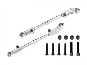 GPM MKV6162S ALUMINUM 7075 STAINLESS STEEL ADJUSTABLE FRONT STEERING TIE ROD FOR ARRMA 1/8 KRATON 6S EXB V2/V6 / NOTORIOUS V5/V6 / TALION 6S / OUTCAST 6S / 1/7 BIG ROCK 6S - SILVER - MKV6162S-S