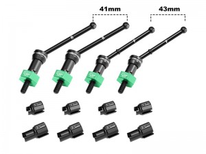 GPM 4140 CARBON STEEL FRONT & REAR CVD DRIVE SHAFTS WITH ALLOY 7075 WHEEL HEX  FOR ARRMA 1/16 MOJAVE GROM ARA2104 - MGM4143V2-G