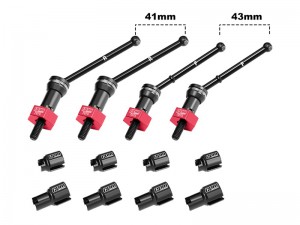 GPM 4140 CARBON STEEL FRONT & REAR CVD DRIVE SHAFTS WITH ALLOY 7075 WHEEL HEX  FOR ARRMA 1/16 MOJAVE GROM ARA2104 - MGM4143V2-R