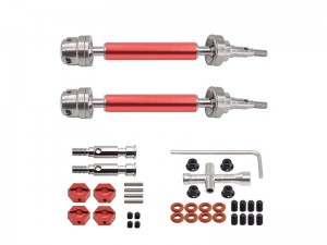 ALUMINUM FRONT AXLE REAR SLIDER DRIVESHAFT CVD W. HEX ARAC9442 AR310864 ARA-1544 FOR 1/10 GORGON 2WD MONSTER RC TRUCK - RED - RS-AR310864A-RE