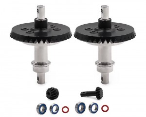 STEEL FRONT & REAR DIRECT SPOOL SHAFT W. RING PINION GEAR 5379 6879 FOR TRAXXAS RUSTLER SLASH 4X4 XO-1 STAMPEDE RC CAR - RS-TRX53796879D/SI