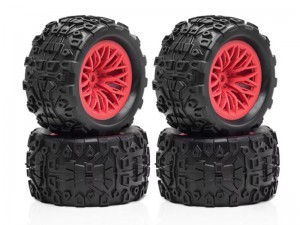 RUBBER TIRE & RIM SET 72.5 X 40mm ARA550112 FOR ARRMA 1/18 GRANITE GROM 1/14 TYPHON GROM - RS-ARA550112/RE