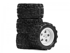 RUBBER TIRE & RIM SET 72.5 X 40mm ARA550112 FOR ARRMA 1/14 TYPHON GROM 1/18 GRANITE GROM - RS-ARA550112A/WI