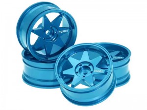 ALUMINUM FRONT & REAR RIM SET 52mm x 26mm 12mm HEX FOR 1/10 TAMIYA TT-02 YOKOMO YD-2 DRIFT RC CAR - RS-WH5426-LB